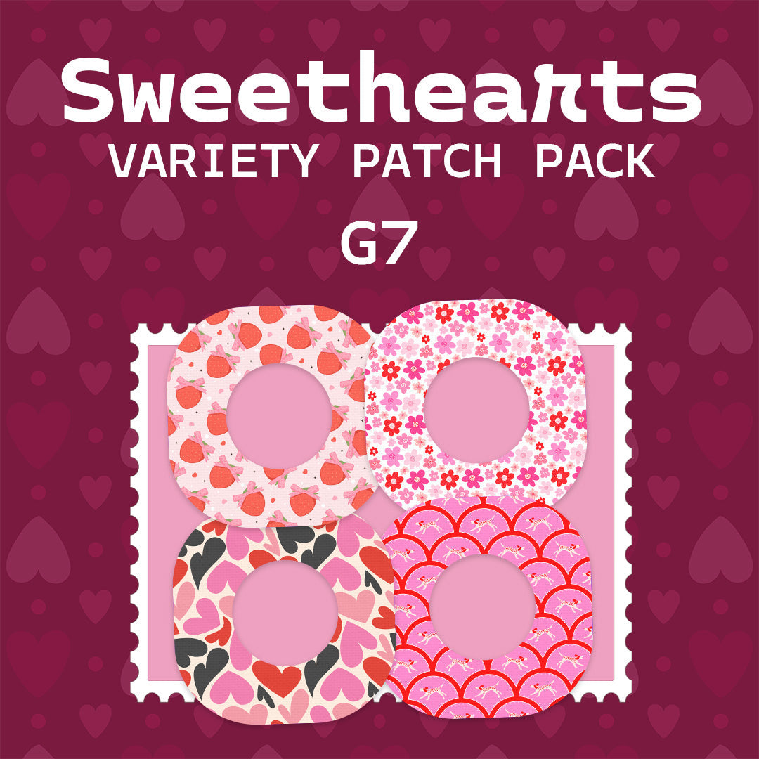 Sweethearts Variety Dexcom G7 and Stelo Patch Tape - Pump Peelz Sweethearts Variety Dexcom G7 and Stelo Patch Tape - Pump Peelz