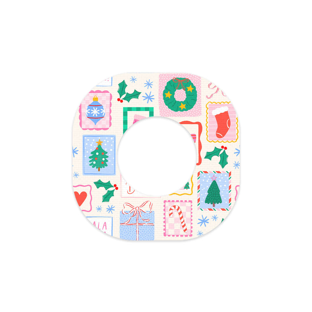 Holiday Greetings Dexcom G7 and Stelo Patch Tape - Pump Peelz Holiday Greetings Dexcom G7 and Stelo Patch Tape - Pump Peelz
