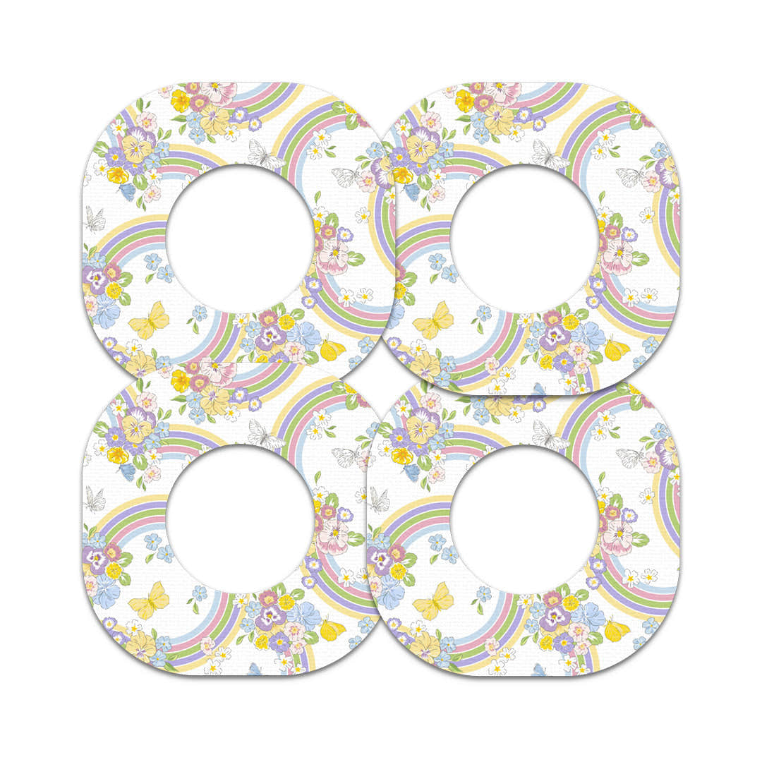Rainbow Blooms Dexcom G7 and Stelo Patch Tape - Pump Peelz Rainbow Blooms Dexcom G7 and Stelo Patch Tape - Pump Peelz