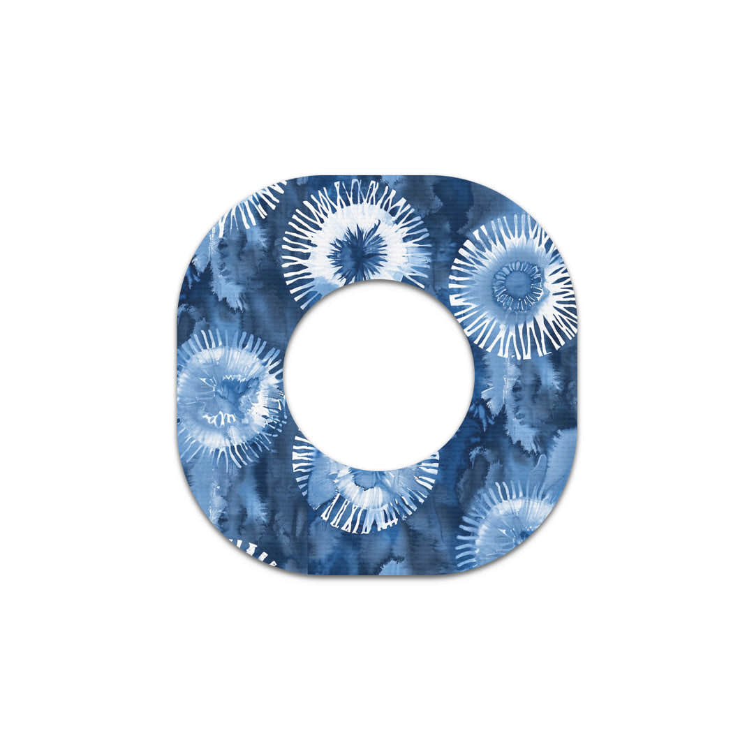 Monochrome Blue Tie Dye Dexcom G7 and Stelo Patch Tape - Pump Peelz Monochrome Blue Tie Dye Dexcom G7 and Stelo Patch Tape - Pump Peelz