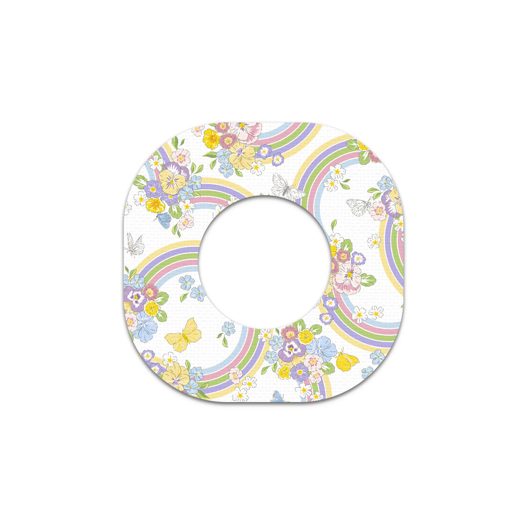Rainbow Blooms Dexcom G7 and Stelo Patch Tape - Pump Peelz Rainbow Blooms Dexcom G7 and Stelo Patch Tape - Pump Peelz