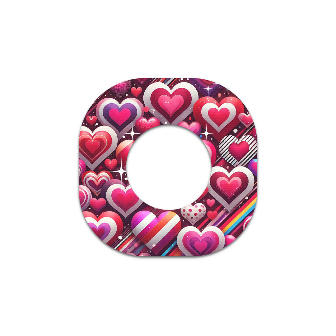 Sparkly Hearts Dexcom G7 and Stelo Patch Tape - Pump Peelz Sparkly Hearts Dexcom G7 and Stelo Patch Tape - Pump Peelz