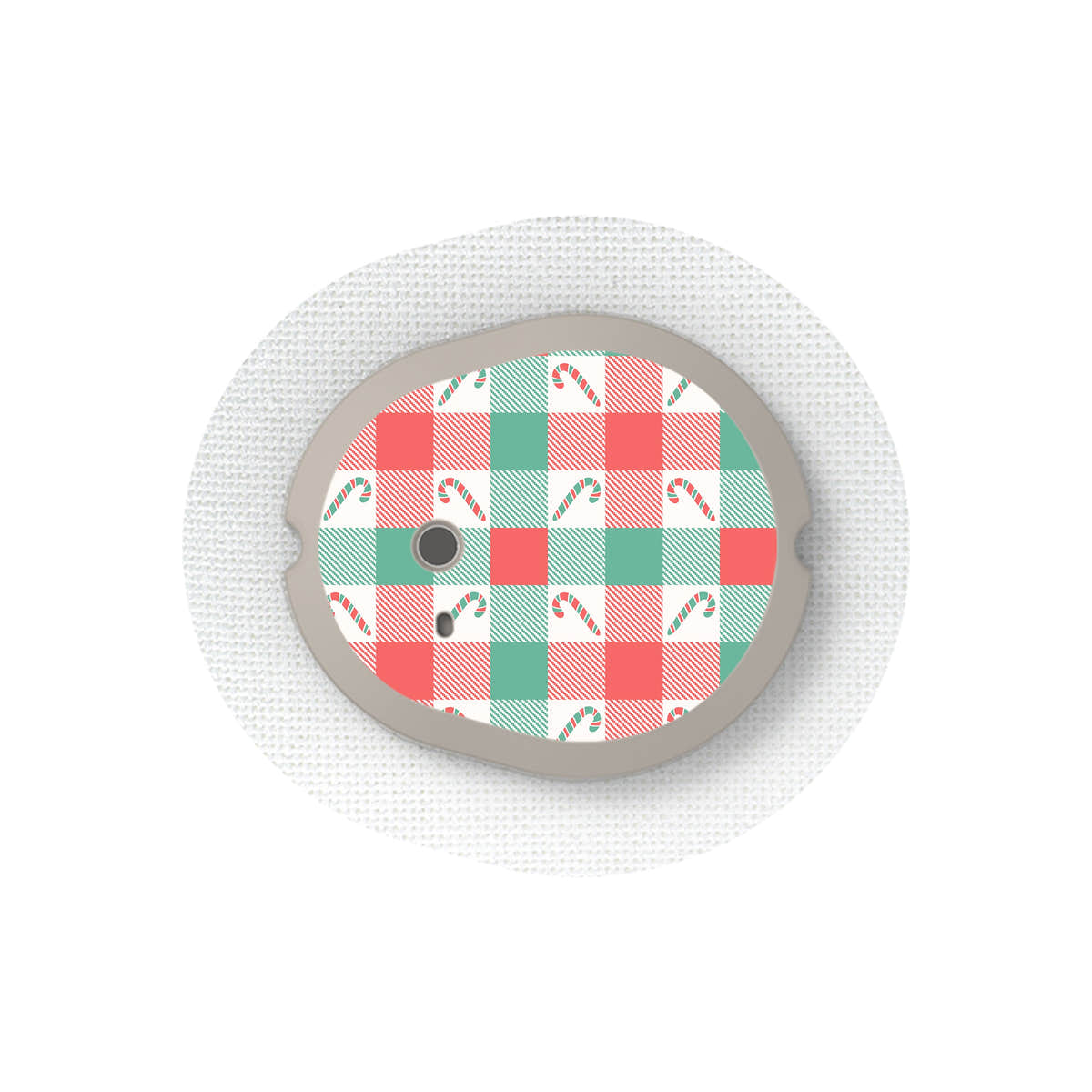 Peppermint Plaid Dexcom G7 and Stelo Transmitter Sticker - Pump Peelz