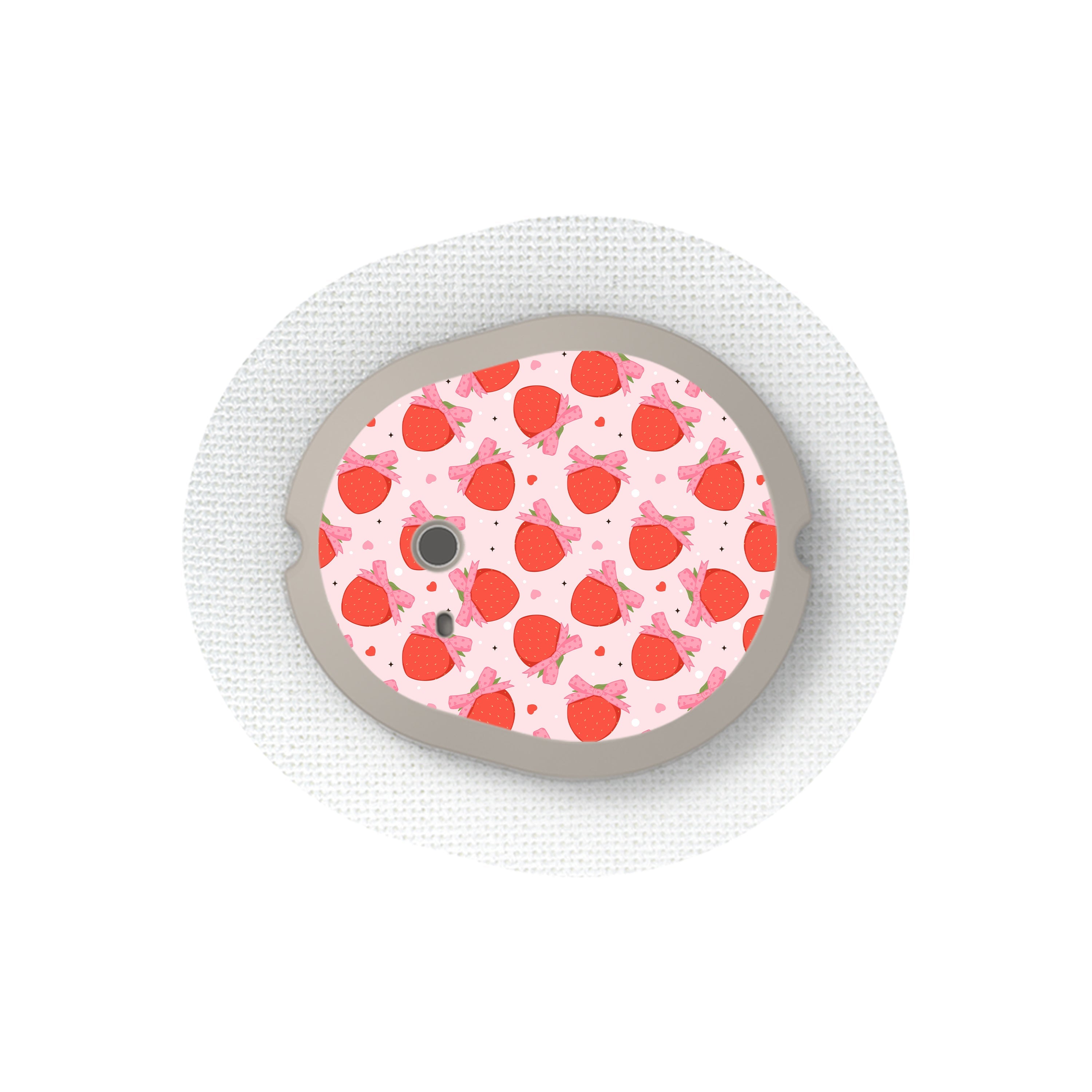 Strawberry Kisses Dexcom G7 and Stelo Transmitter Sticker - Pump Peelz Strawberry Kisses Dexcom G7 and Stelo Transmitter Sticker - Pump Peelz