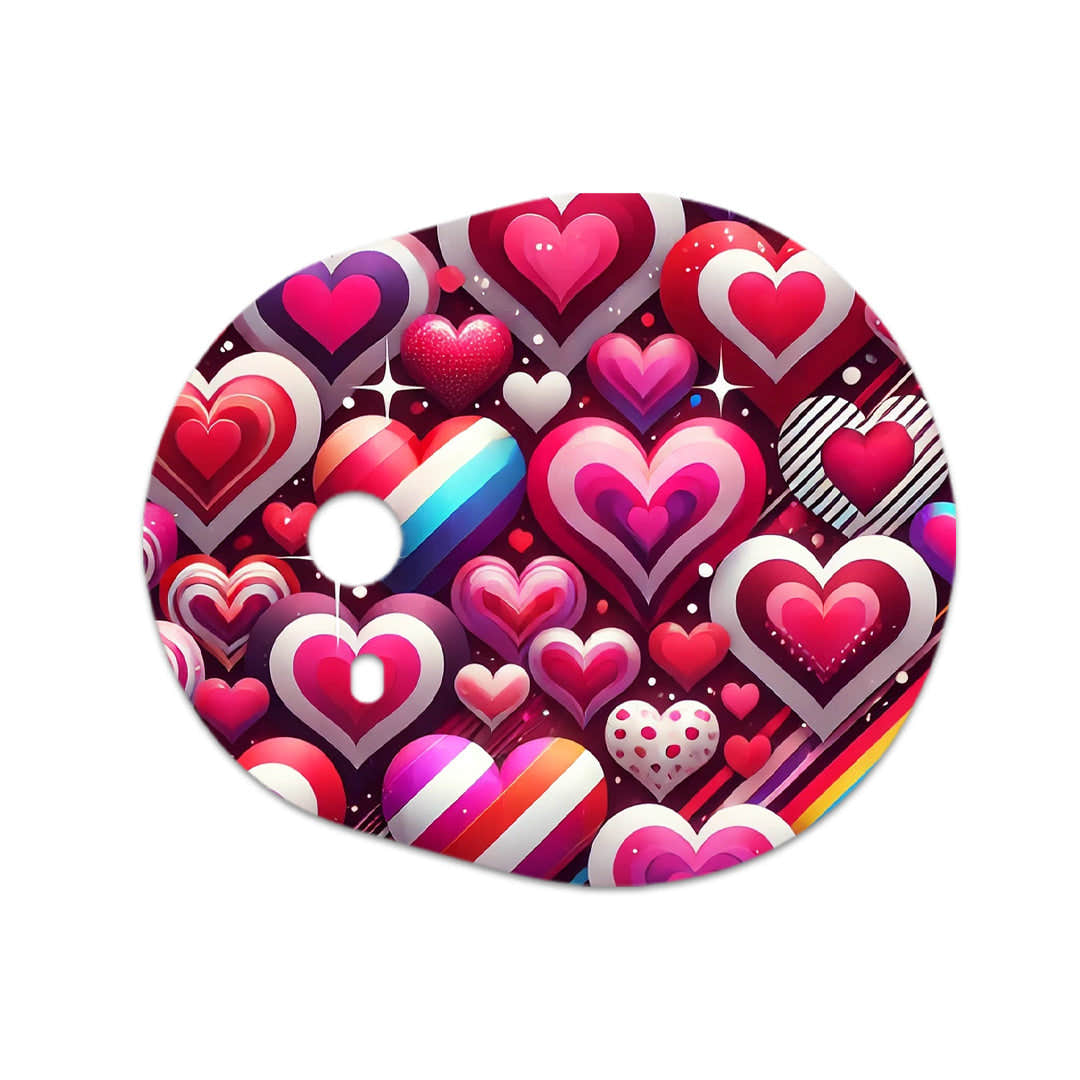 Sparkly Hearts Sticker Designed for the DEXCOM G7 and Stelo Transmitter Sparkly Hearts Sticker Designed for the DEXCOM G7 and Stelo Transmitter