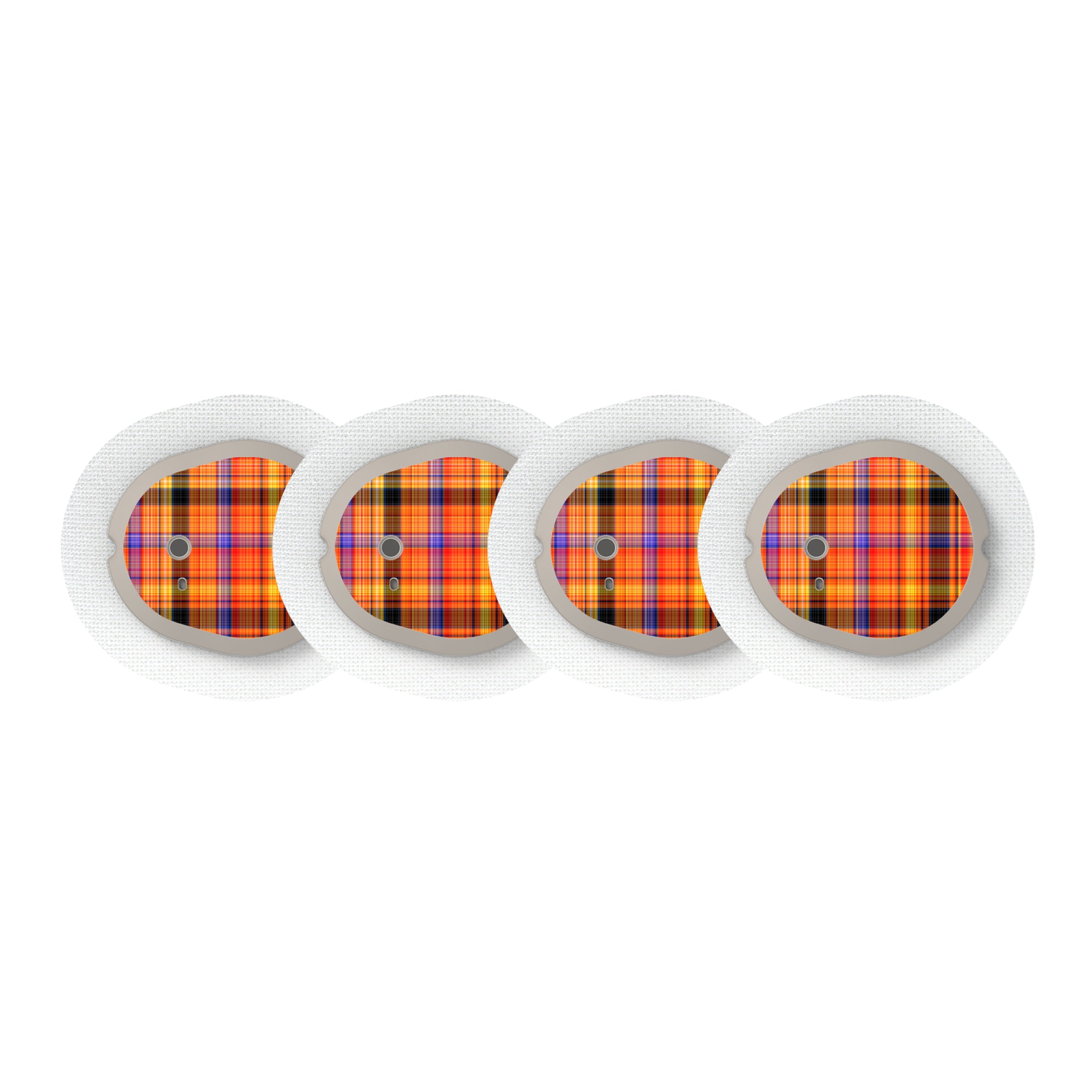 Pumpkin Plaid Dexcom G7 and Stelo Transmitter Sticker - Pump Peelz Pumpkin Plaid Dexcom G7 and Stelo Transmitter Sticker - Pump Peelz