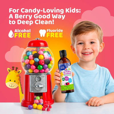 Kids Oil Pulling with Bubble Berry & CoQ10 – 8 fl oz Kids Oil Pulling with Bubble Berry & CoQ10 – 8 fl oz