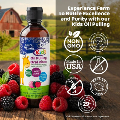 Kids Oil Pulling with Bubble Berry & CoQ10 – 8 fl oz Kids Oil Pulling with Bubble Berry & CoQ10 – 8 fl oz