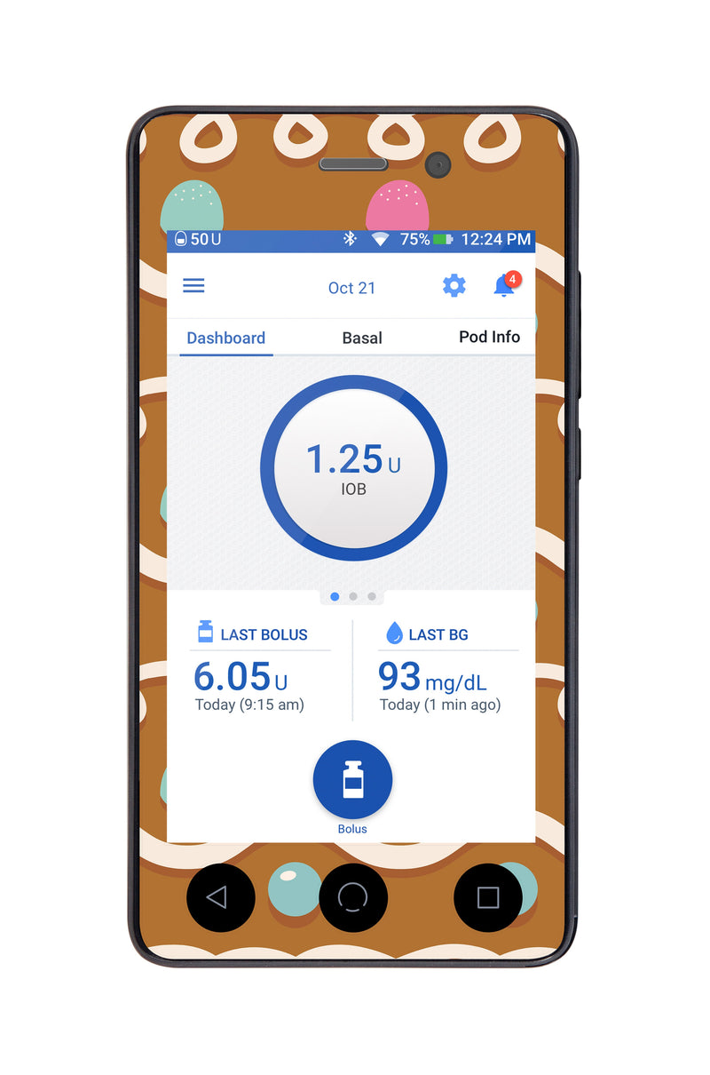 Gingerbread Sticker for Omnipod DASH® PDM – Pump Peelz Gingerbread Sticker for Omnipod DASH® PDM – Pump Peelz