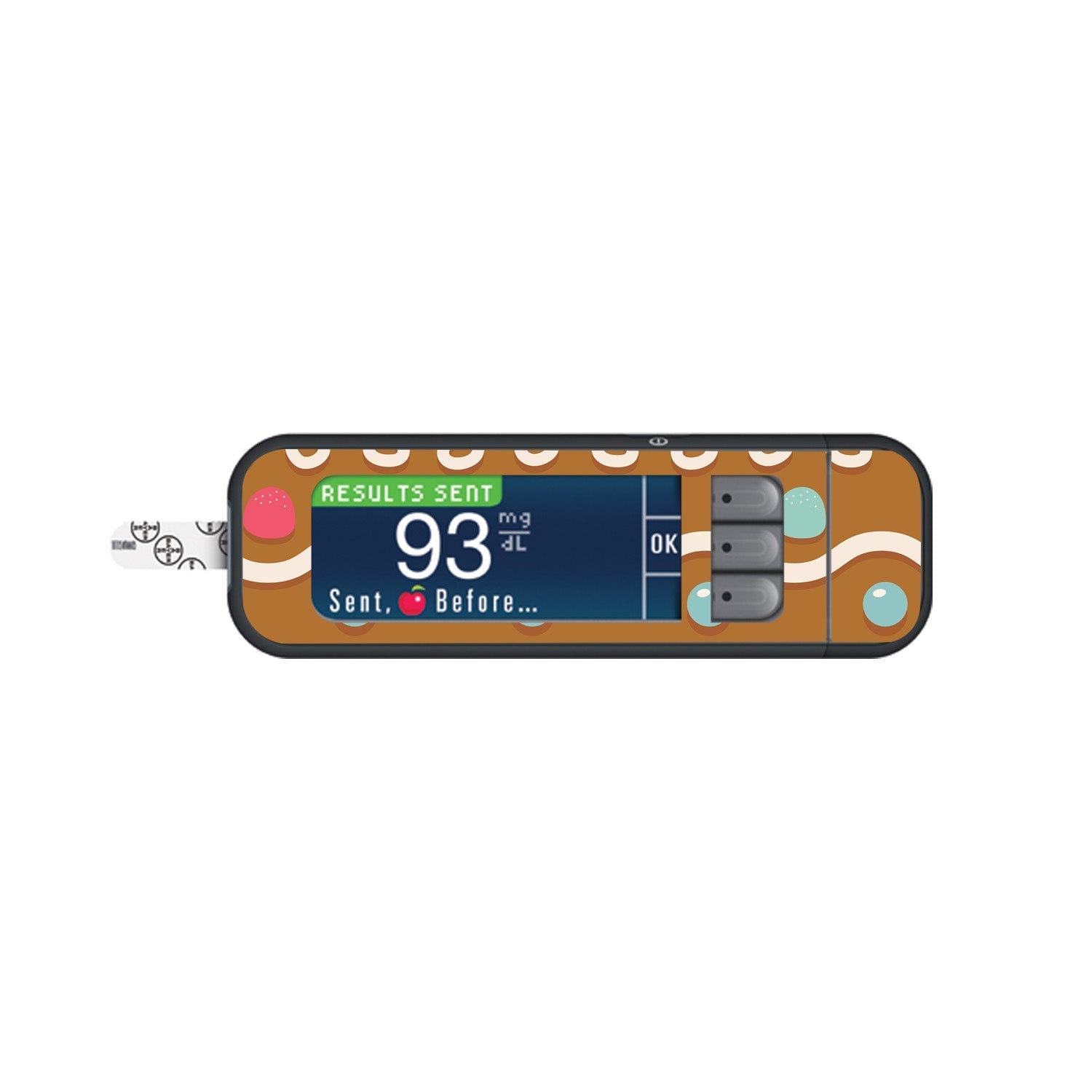 Gingerbread Sticker for Bayer Contour Next Glucometer Gingerbread Sticker for Bayer Contour Next Glucometer