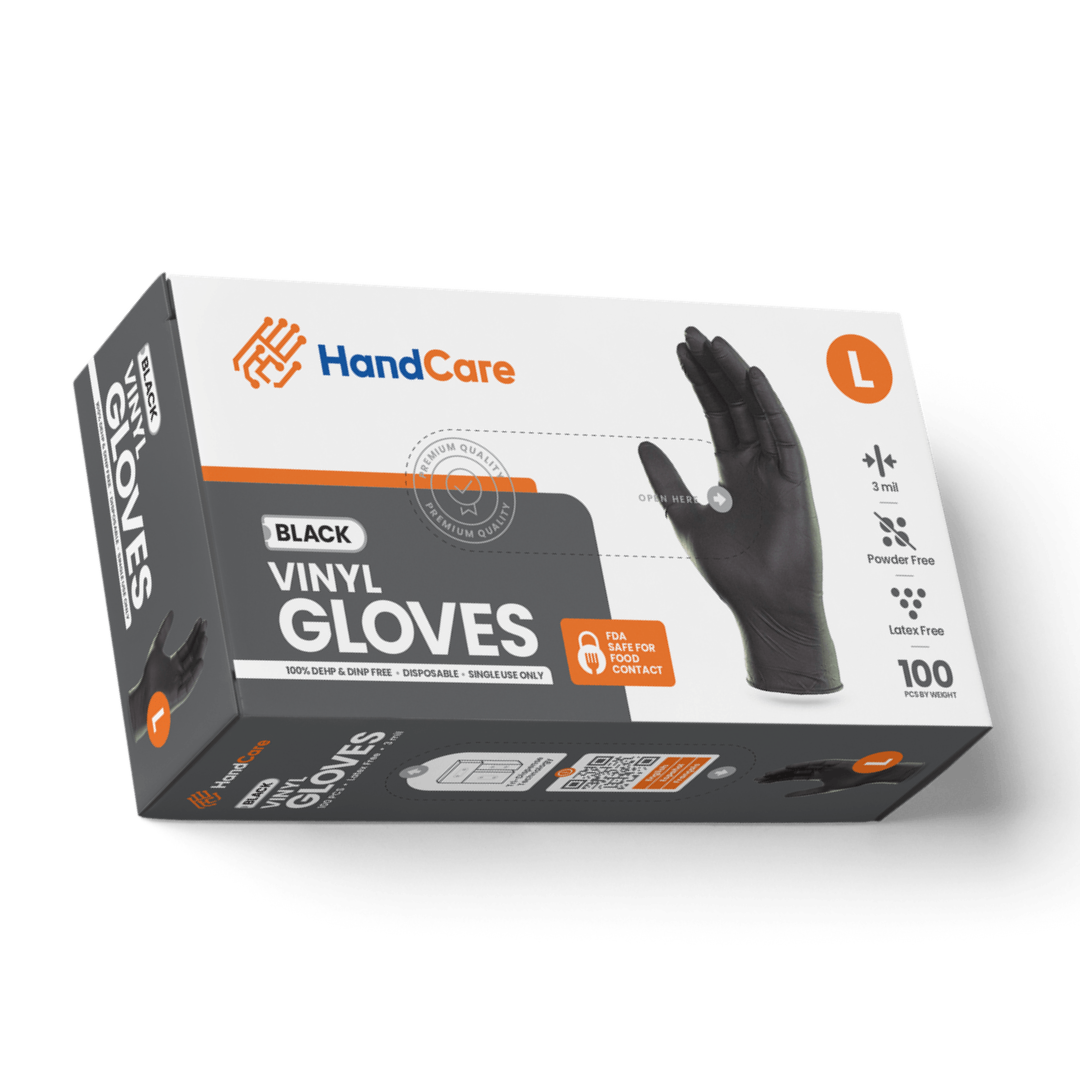 HandCare Black Vinyl Gloves - Powder Free (3 Mil), 1,000 Gloves - BOGO 20% OFF HandCare Black Vinyl Gloves - Powder Free (3 Mil), 1,000 Gloves - BOGO 20% OFF