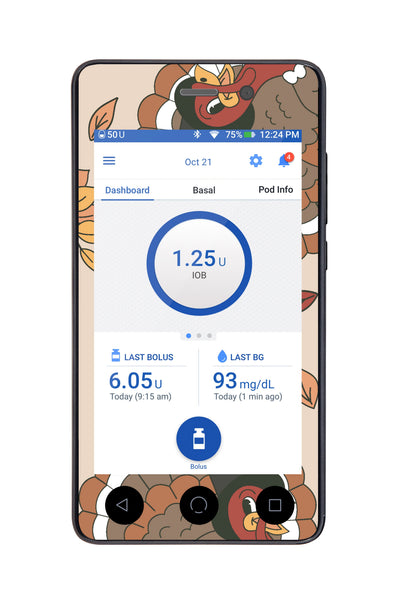 Gobble Gobble Sticker for Omnipod DASH® PDM – Pump Peelz Gobble Gobble Sticker for Omnipod DASH® PDM – Pump Peelz