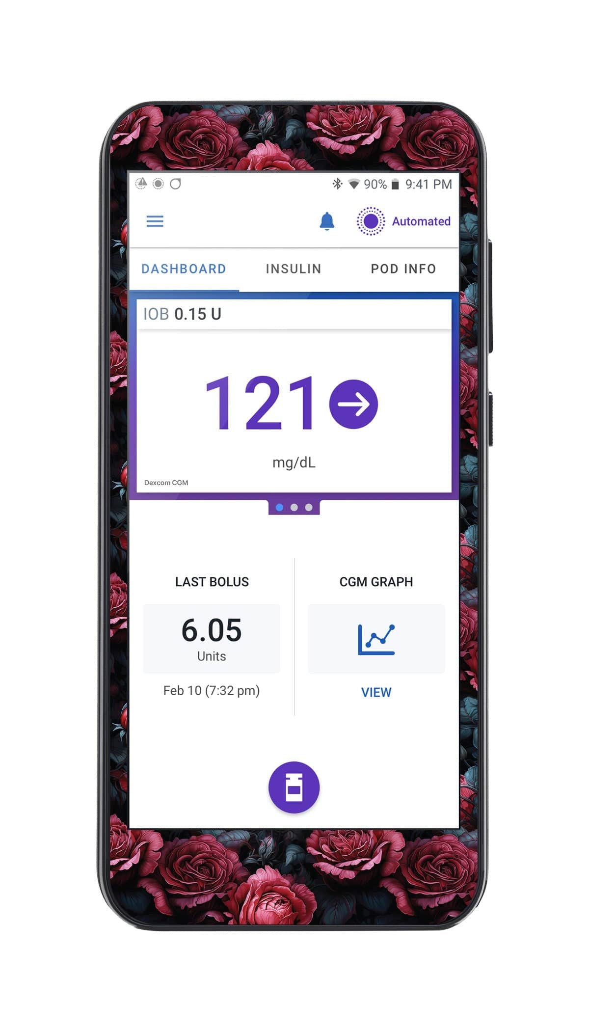Gothic Roses Sticker for Omnipod® 5 Controller – Pump Peelz Gothic Roses Sticker for Omnipod® 5 Controller – Pump Peelz