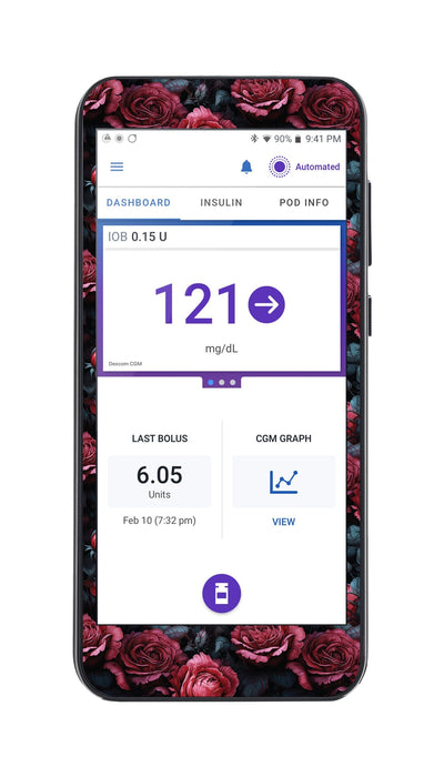 Gothic Roses Sticker for Omnipod® 5 Controller – Pump Peelz Gothic Roses Sticker for Omnipod® 5 Controller – Pump Peelz