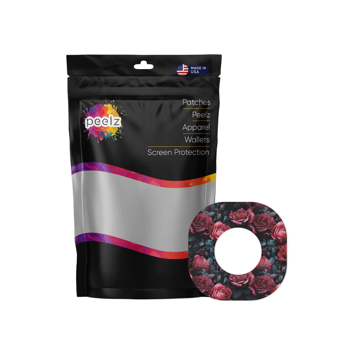Gothic Roses Dexcom G7 and Stelo Patch Tape - Pump Peelz Gothic Roses Dexcom G7 and Stelo Patch Tape - Pump Peelz