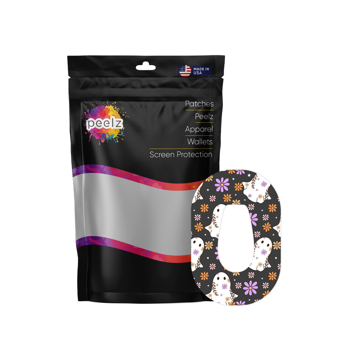 Groovy Ghosts Dexcom G6 Patch Tape - Pump Peelz Groovy Ghosts Dexcom G6 Patch Tape - Pump Peelz