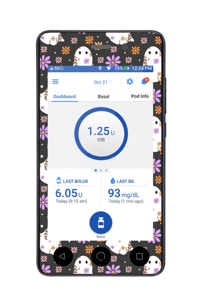 Groovy Ghosts Sticker for Omnipod DASH® PDM – Pump Peelz Groovy Ghosts Sticker for Omnipod DASH® PDM – Pump Peelz
