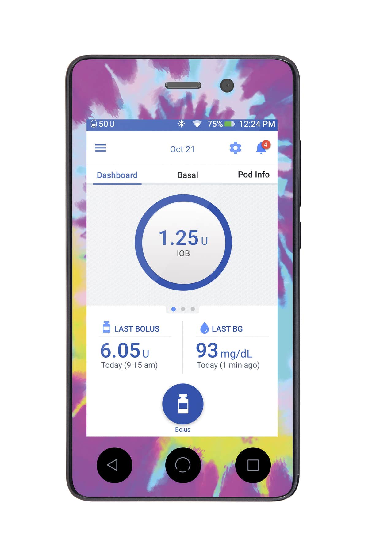 Groovy Tie-Dye Sticker for Omnipod DASH® PDM – Pump Peelz