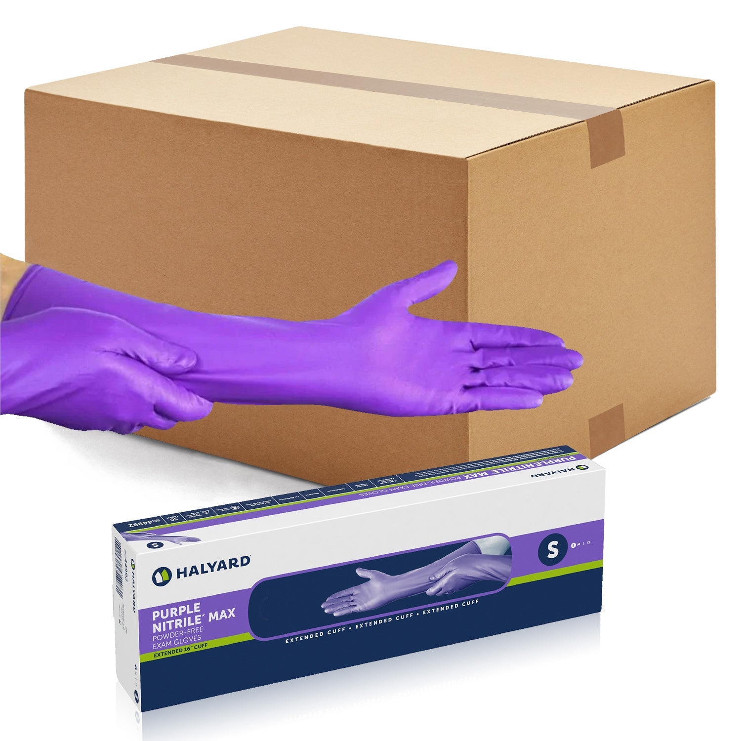 Halyard 400ct Purple Nitrile Max Exam Gloves Non-Sterile Powder-Free 11 Mil, 16" Purple Halyard 400ct Purple Nitrile Max Exam Gloves Non-Sterile Powder-Free 11 Mil, 16" Purple