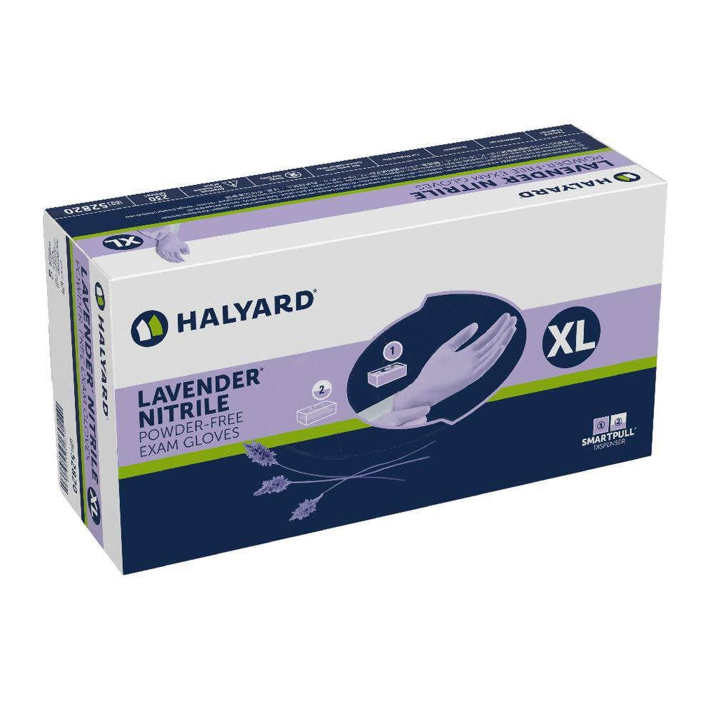 Halyard Lavender Nitrile Exam Gloves Non-Sterile Powder-Free 3.1 Mil, 9.5" Lavender Halyard Lavender Nitrile Exam Gloves Non-Sterile Powder-Free 3.1 Mil, 9.5" Lavender
