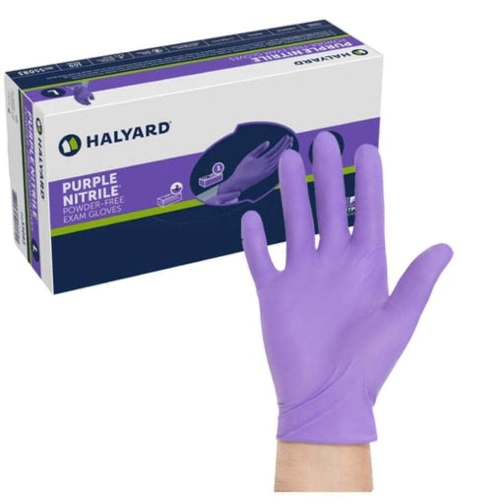 Halyard 1000ct Purple Nitrile Exam Gloves Non-Sterile Powder-Free 5.9 Mil, 9.5" Purple Halyard 1000ct Purple Nitrile Exam Gloves Non-Sterile Powder-Free 5.9 Mil, 9.5" Purple
