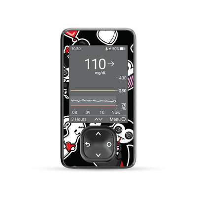 Halloween Valentine DEXCOM G7 and Stelo and G6 Touchscreen Receiver Sticker Halloween Valentine DEXCOM G7 and Stelo and G6 Touchscreen Receiver Sticker
