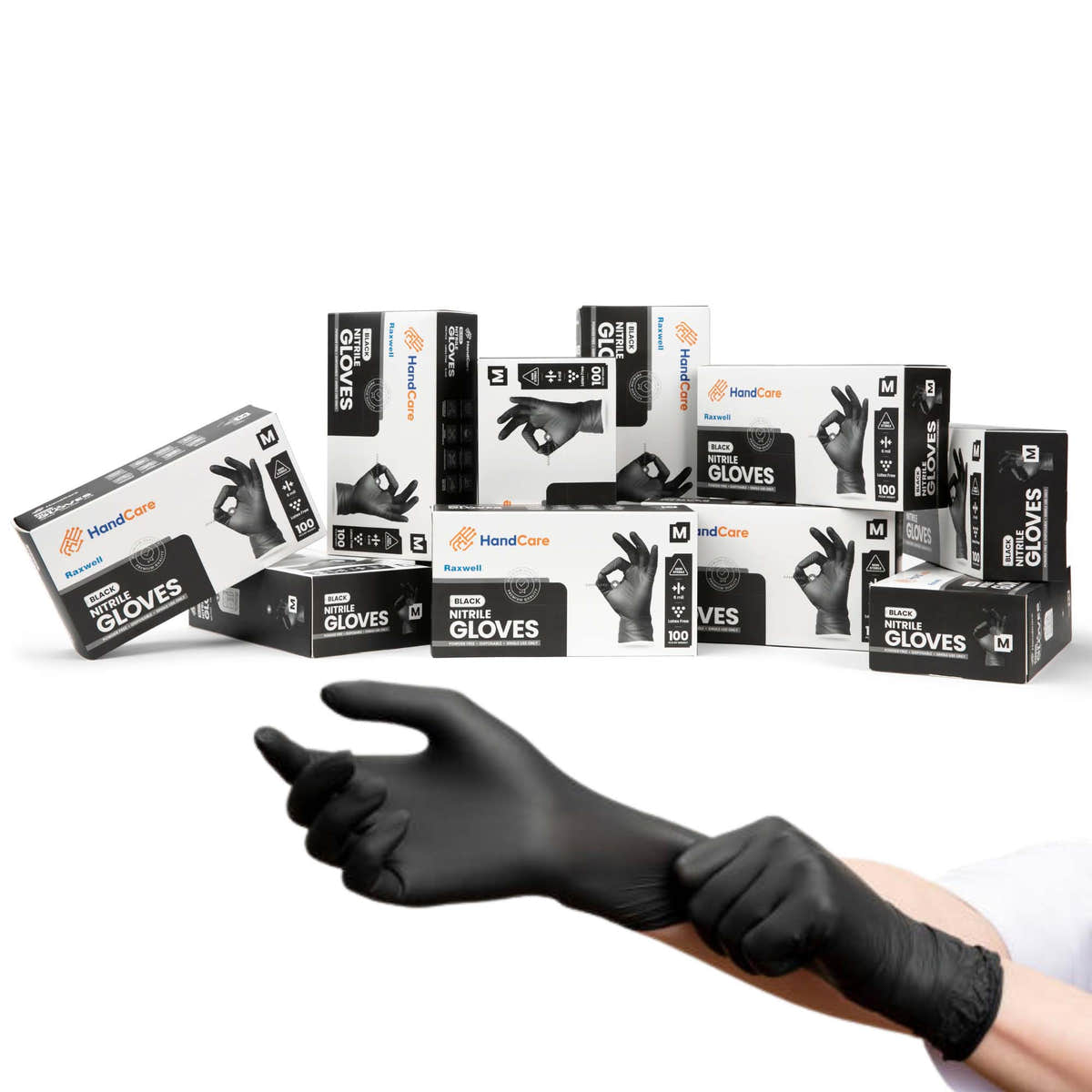 HandCare Black Nitrile Gloves - Exam Grade, Powder Free (6 Mil) HandCare Black Nitrile Gloves - Exam Grade, Powder Free (6 Mil)