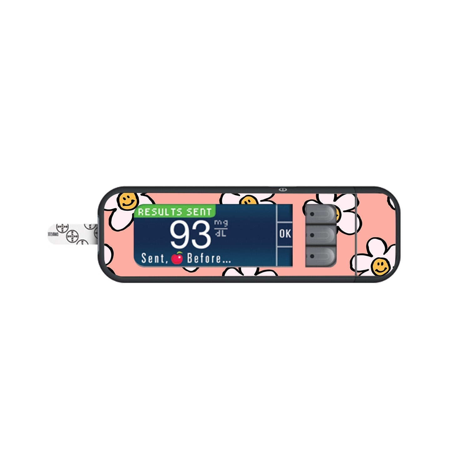 Happy Flowers Sticker for Bayer Contour Next Glucometer Happy Flowers Sticker for Bayer Contour Next Glucometer