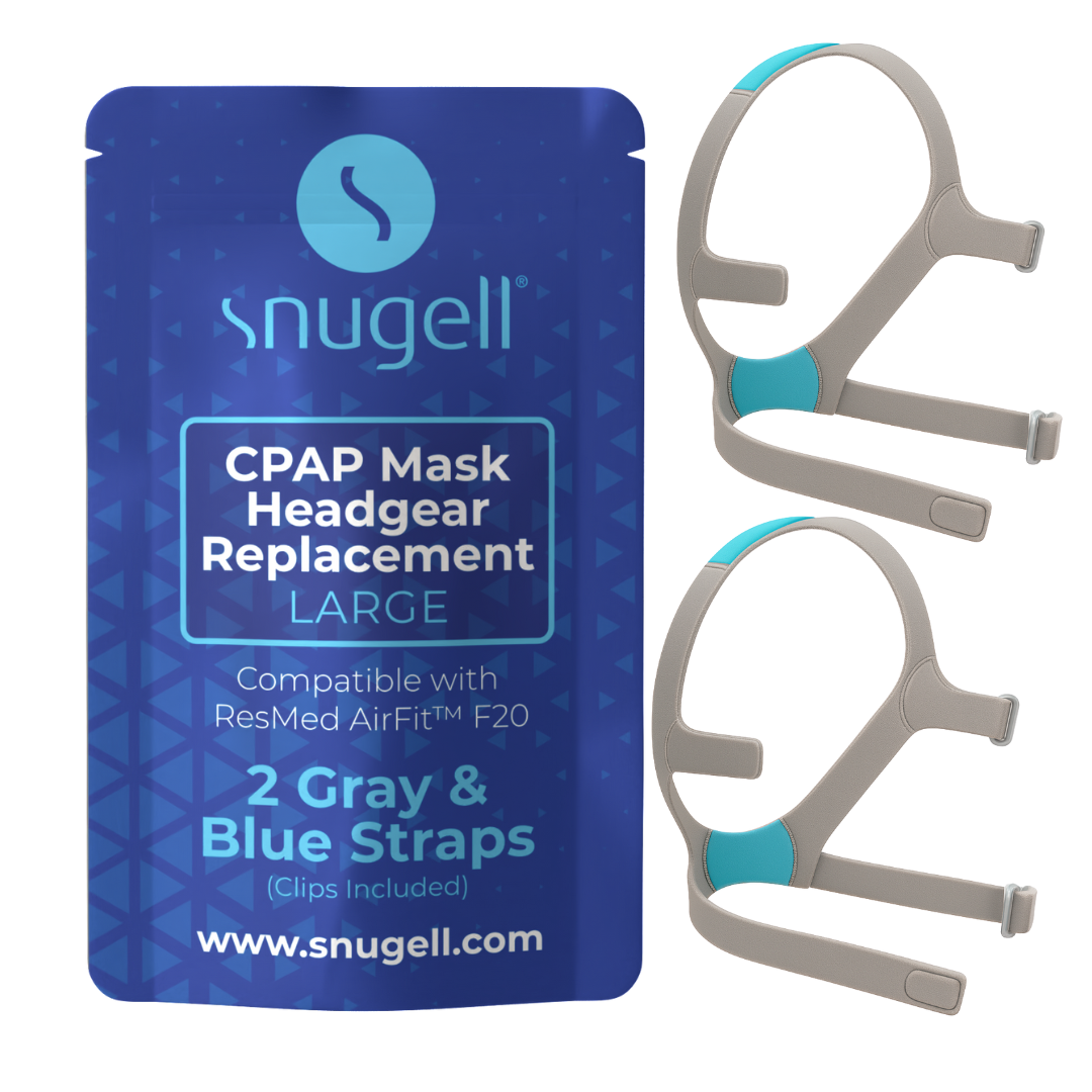 Replacement Straps for AirFit ResMed F20 CPAP Mask (2-Pack) - Blue and Gray - Standard & Large Replacement Straps for AirFit ResMed F20 CPAP Mask (2-Pack) - Blue and Gray - Standard & Large