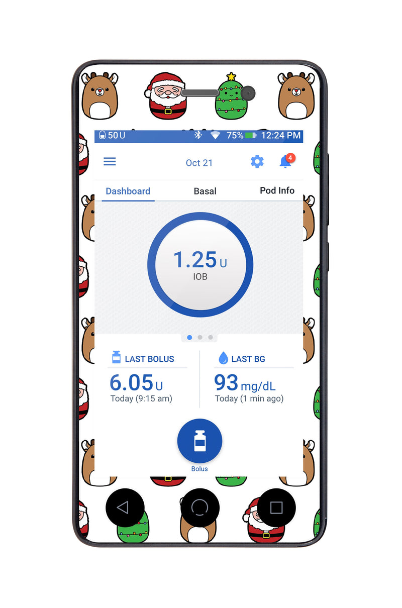Holiday Squishies Sticker for Omnipod DASH® PDM – Pump Peelz Holiday Squishies Sticker for Omnipod DASH® PDM – Pump Peelz