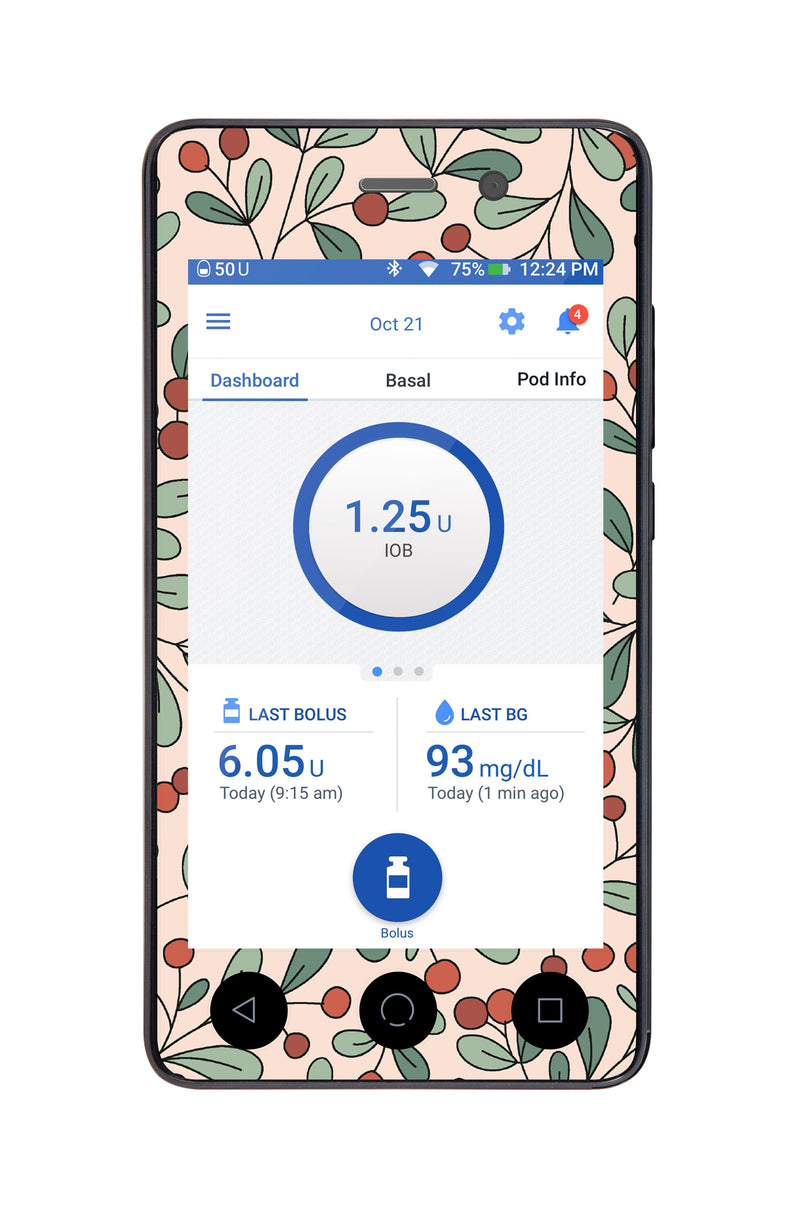 Holly Berries Sticker for Omnipod DASH® PDM – Pump Peelz Holly Berries Sticker for Omnipod DASH® PDM – Pump Peelz