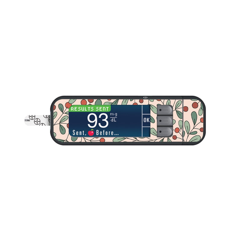 Holly Berries Sticker for Bayer Contour Next Glucometer Holly Berries Sticker for Bayer Contour Next Glucometer
