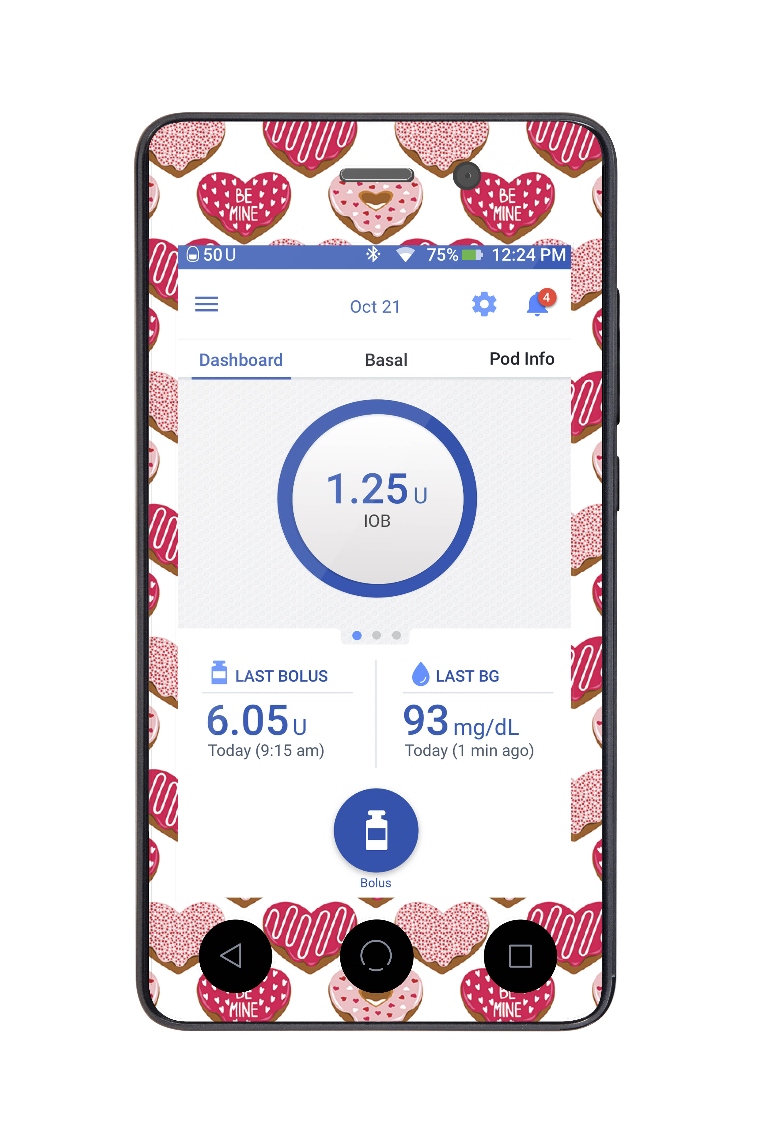 I Heart Donuts Sticker for Omnipod DASH® PDM – Pump Peelz I Heart Donuts Sticker for Omnipod DASH® PDM – Pump Peelz