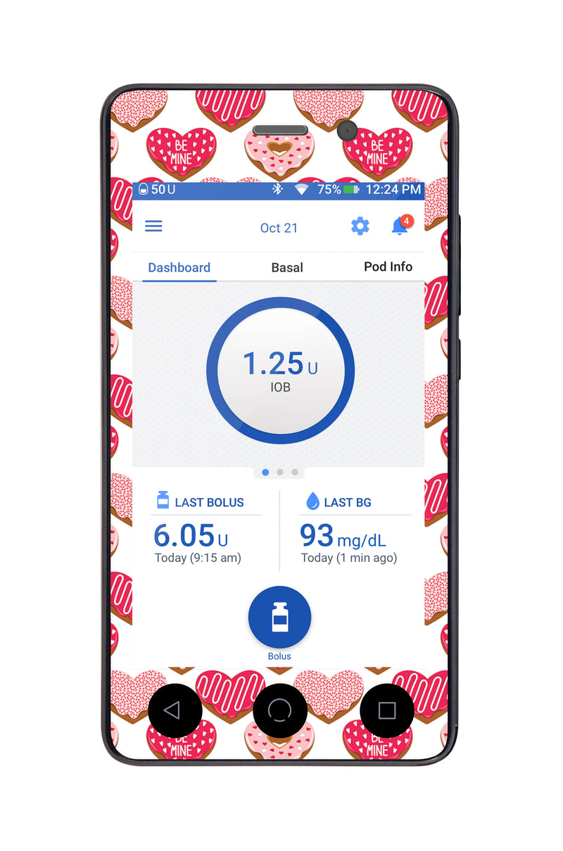 I Heart Donuts Sticker for Omnipod DASH® PDM – Pump Peelz I Heart Donuts Sticker for Omnipod DASH® PDM – Pump Peelz