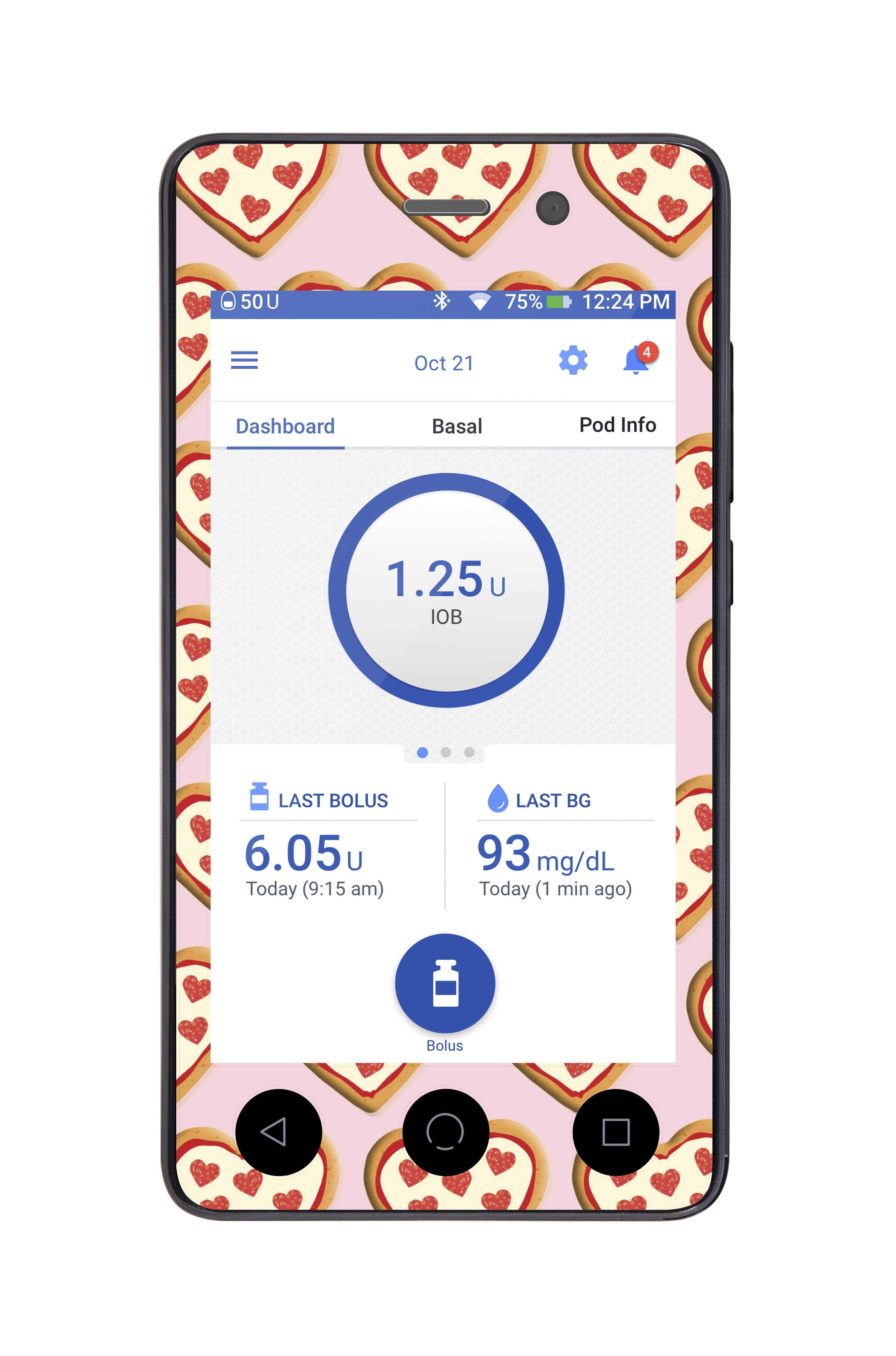 I Heart Pizza Sticker for Omnipod DASH® PDM – Pump Peelz I Heart Pizza Sticker for Omnipod DASH® PDM – Pump Peelz