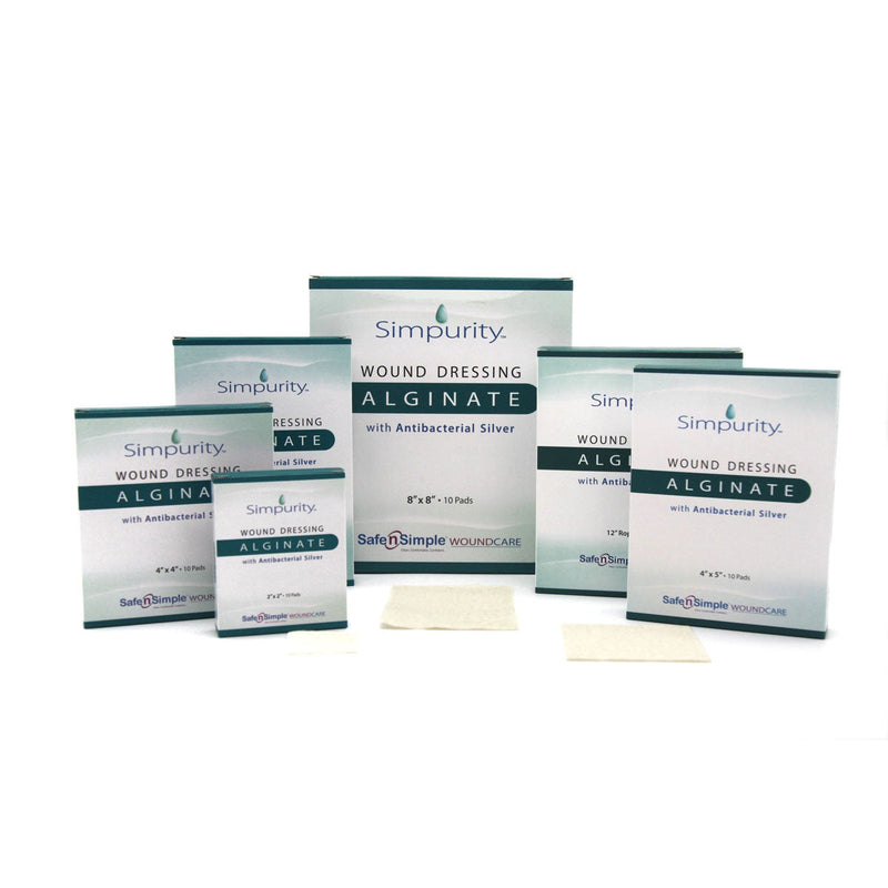 Safe N Simple Simpurity Silver Calcium Alginate Wound Dressing (160 Count) Safe N Simple Simpurity Silver Calcium Alginate Wound Dressing (160 Count)
