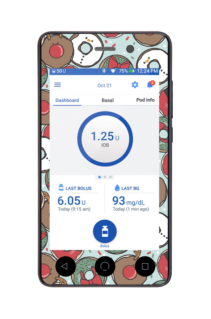 Jolly Donuts Sticker for Omnipod DASH® PDM – Pump Peelz Jolly Donuts Sticker for Omnipod DASH® PDM – Pump Peelz