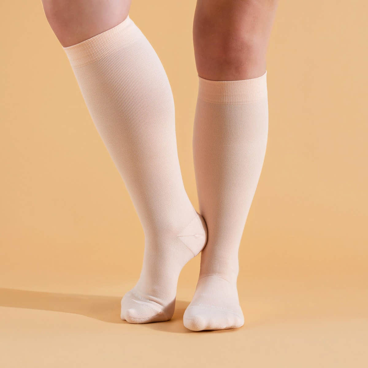 Knee-High Compression Socks - 3 Pack Solids Black/Rose/White Knee-High Compression Socks - 3 Pack Solids Black/Rose/White