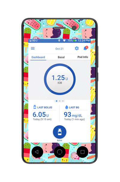 Kawaii Sweets Sticker for Omnipod DASH® PDM – Pump Peelz Kawaii Sweets Sticker for Omnipod DASH® PDM – Pump Peelz