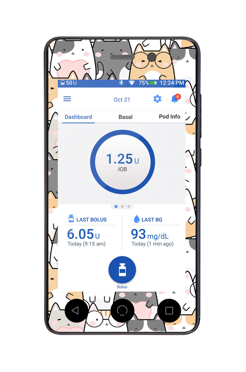 Kitty Cartoon Sticker for Omnipod DASH® PDM – Pump Peelz Kitty Cartoon Sticker for Omnipod DASH® PDM – Pump Peelz