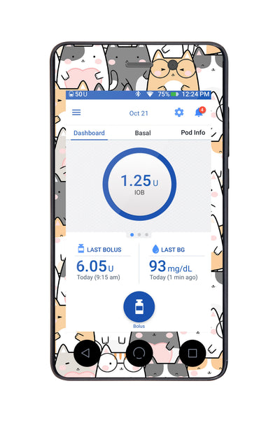 Kitty Cartoon Sticker for Omnipod DASH® PDM – Pump Peelz Kitty Cartoon Sticker for Omnipod DASH® PDM – Pump Peelz