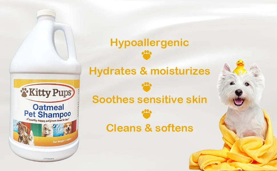 KittyPups Natural Oatmeal Pet Shampoo, Concentrated Gallon KittyPups Natural Oatmeal Pet Shampoo, Concentrated Gallon