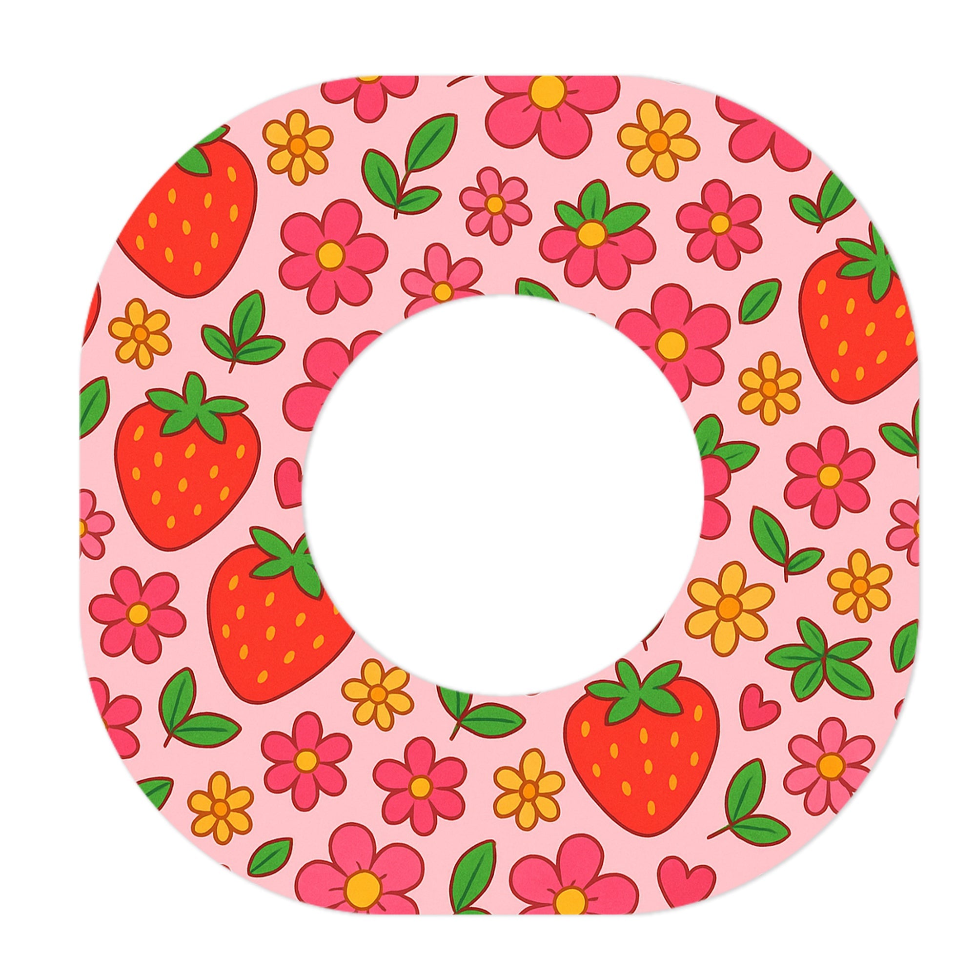 Strawberry Garden Dexcom G7 and Stelo Patch Tape - Pump Peelz Strawberry Garden Dexcom G7 and Stelo Patch Tape - Pump Peelz