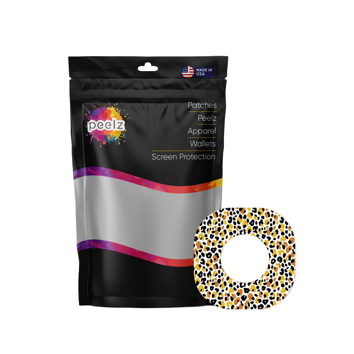 Golden Leopard Dexcom G7 and Stelo Patch Tape - Pump Peelz Golden Leopard Dexcom G7 and Stelo Patch Tape - Pump Peelz