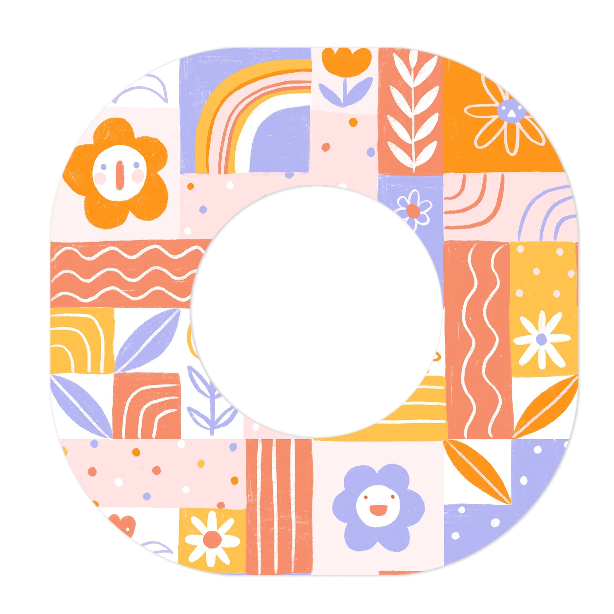 Wildflower Doodle Dexcom G7 and Stelo Patch Tape - Pump Peelz Wildflower Doodle Dexcom G7 and Stelo Patch Tape - Pump Peelz