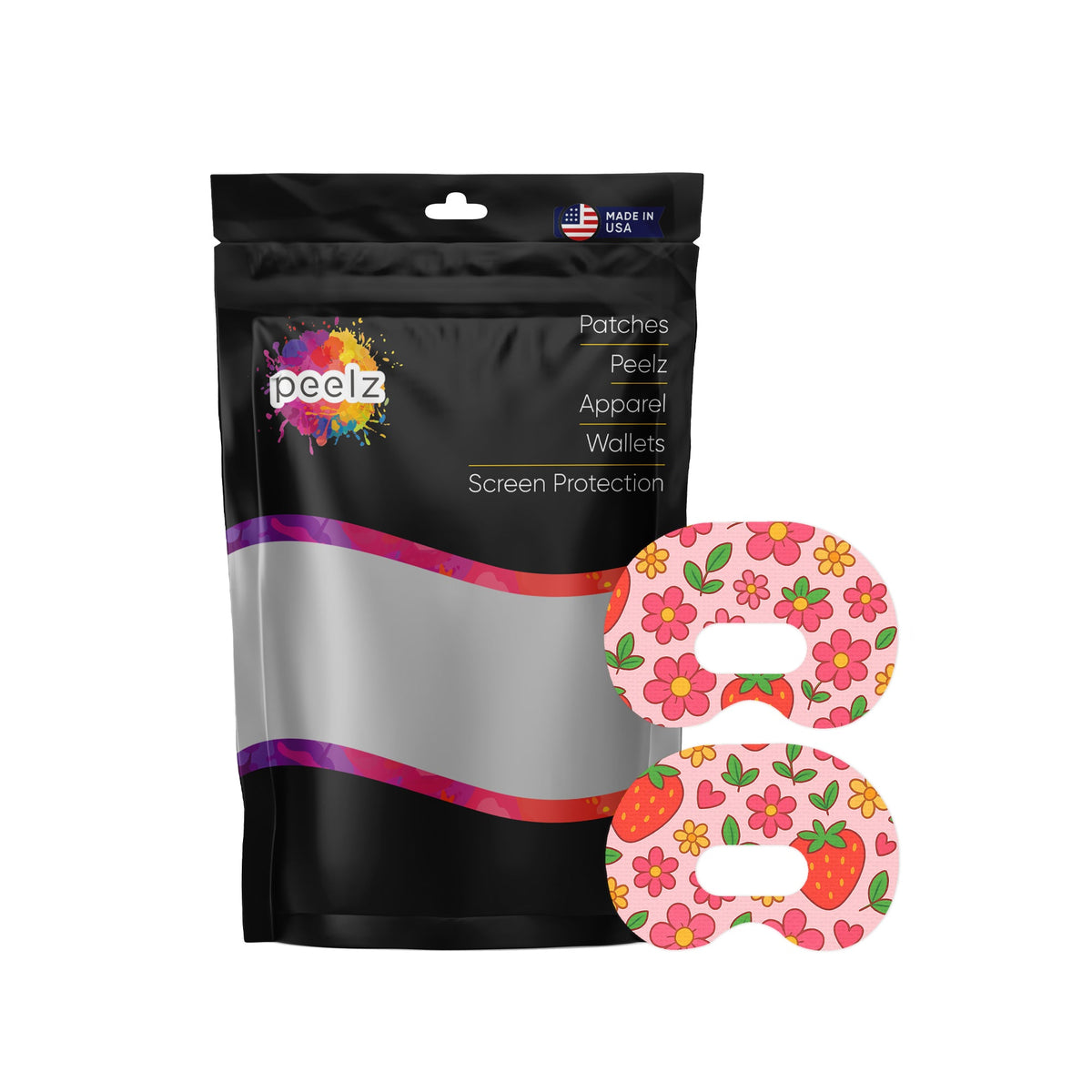 Strawberry Garden Medtronic Guardian Connect Patch Tape - Pump Peelz Strawberry Garden Medtronic Guardian Connect Patch Tape - Pump Peelz
