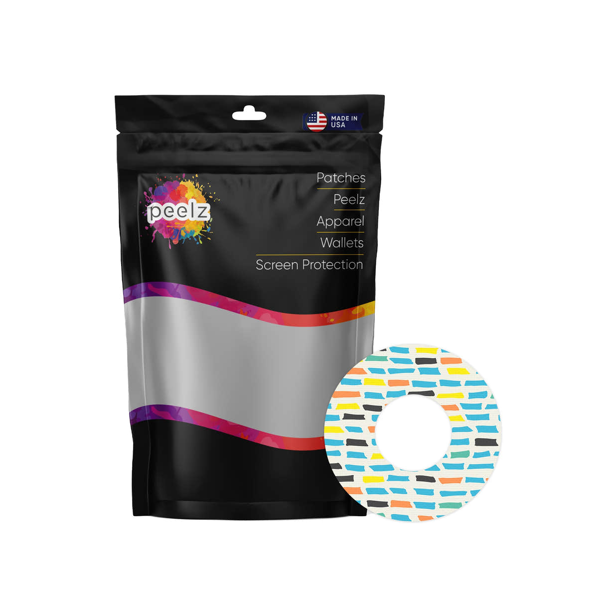 Colorful Sticks Freestyle Libre 2 Patch Tape - Pump Peelz Colorful Sticks Freestyle Libre 2 Patch Tape - Pump Peelz