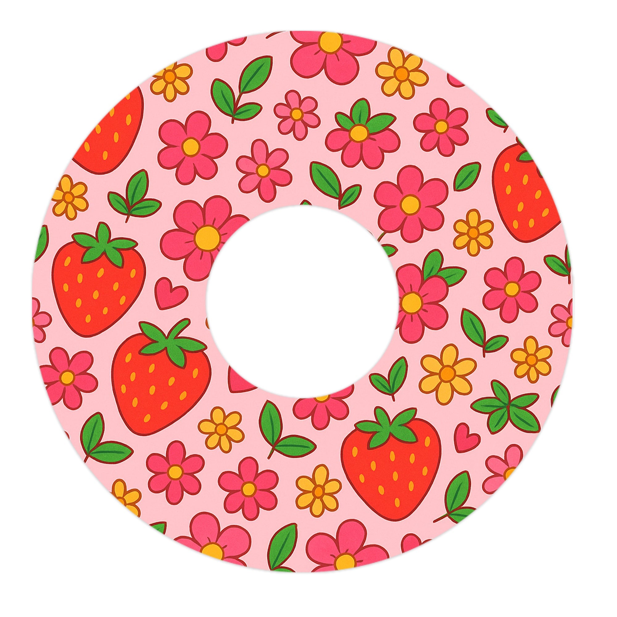 Strawberry Garden FreeStyle Libre 3 Plus & Lingo Patch Tape - Pump Peelz Strawberry Garden FreeStyle Libre 3 Plus & Lingo Patch Tape - Pump Peelz