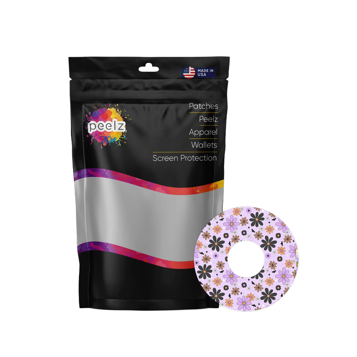 Batty Blooms FreeStyle Libre 3 Plus & Lingo Patch Tape - Pump Peelz Batty Blooms FreeStyle Libre 3 Plus & Lingo Patch Tape - Pump Peelz
