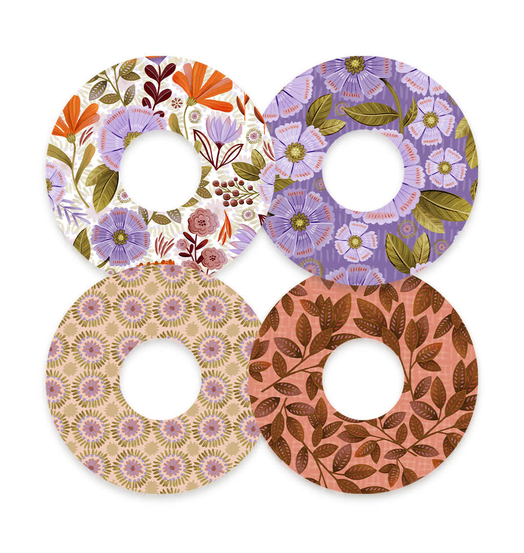 Autumn Blooms Variety Pack for FreeStyle Libre 3 Plus & Lingo Patch Tape - Pump Peelz Autumn Blooms Variety Pack for FreeStyle Libre 3 Plus & Lingo Patch Tape - Pump Peelz